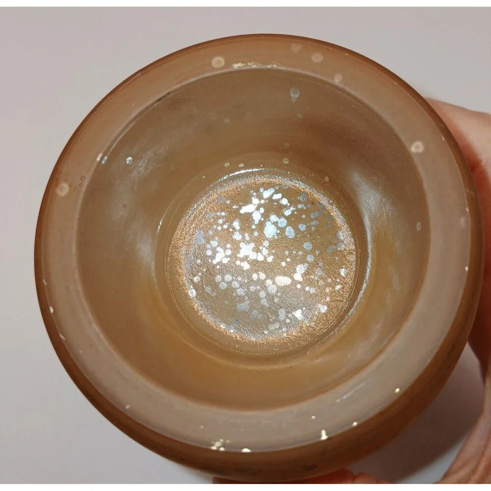 Scentsy Cream Glass Plug-in Wax Warmer Retired Glitter Amber New in Box READ